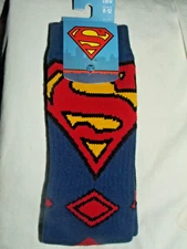 New Bioworld SUPERMAN MEN'S Crew 10-13 Sock Size 75% Cotton 23% Polyester   