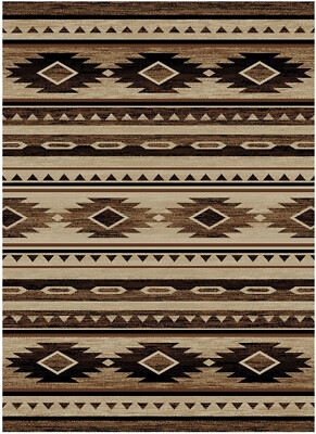  Southwestern Tribal Lodge Cabin Area Rug **FREE SHIPPING**
