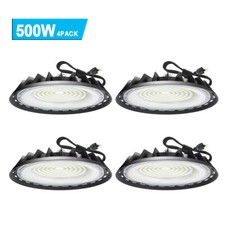 4Pack 500W UFO LED High Bay Light Industrial Factory Shop Led Commercial Light