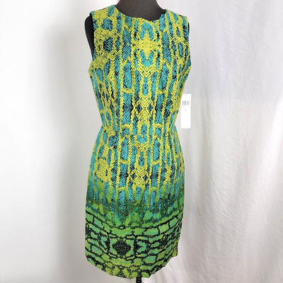 Muse Women's Dress NEW Green Black Turquoise Sz 10 Shell Cotton Lining  Polyester | eBay