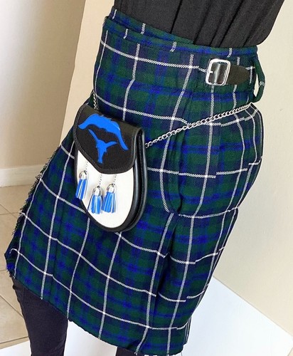Kilt Scottish Dream Men's Kilt, Blue & Green Light Weight Value, Highland Tartan - Picture 2 of 12