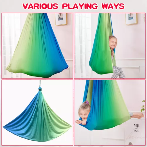 Neu Kinder Schaukel Hängematte Indoor Yoga Therapie Kinder Autismus150x280cm DE - Bild 8 von 73