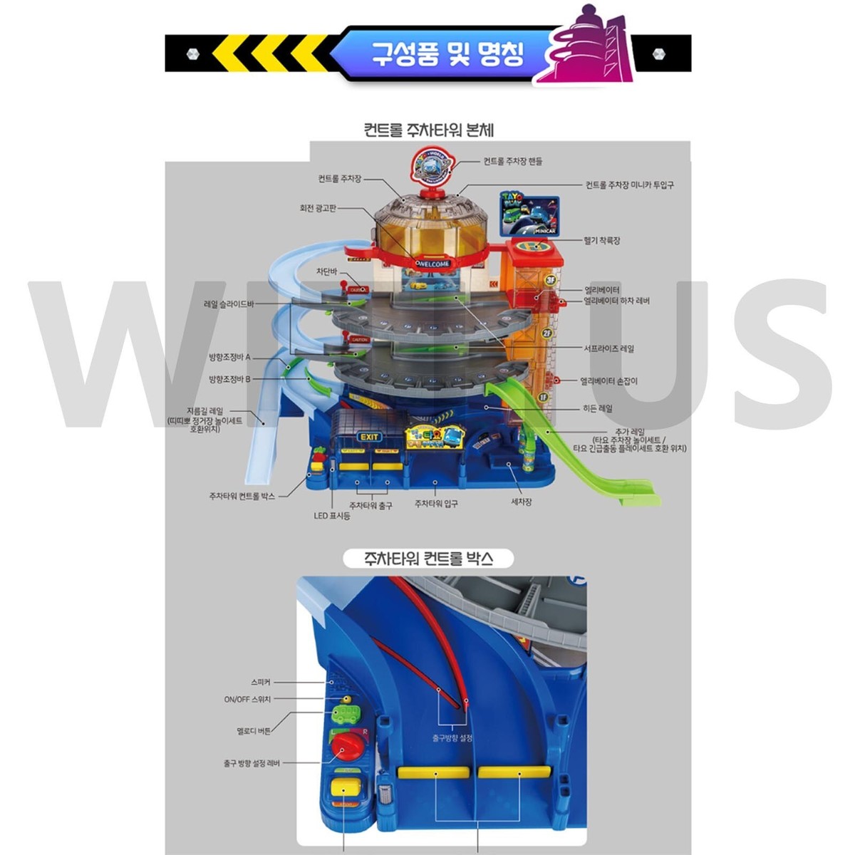 タヨ TAYO コントロールパーキングタワー 韓国 玩具 Tayo The Little Bus Tayo CONTROL PARKING TOWER Set Toy 타요