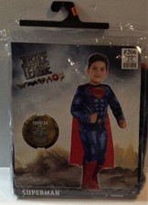Toddler DC Justice League SUPERMAN COSTUME 3-4T NEW Muscle Jumpsuit w/ Boot Cape