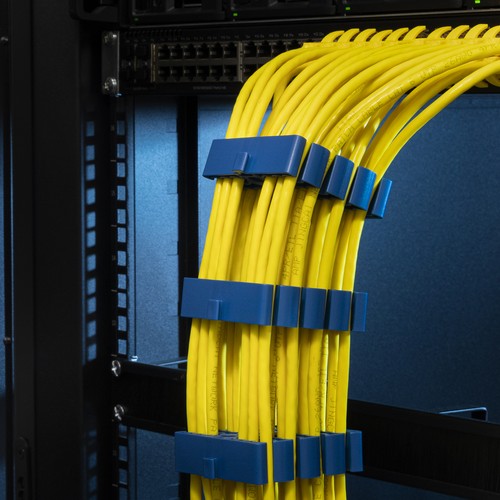 Set de 5x panel organizador pasacables para cables LAN con montaje de pared - Zdjęcie 2 z 9