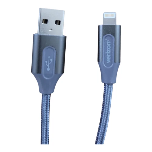 Cable de datos de carga trenzado original Verizon de 10 pies OEM para iPhone 6, 7, 8, 5s, SE Foto 3 de 4