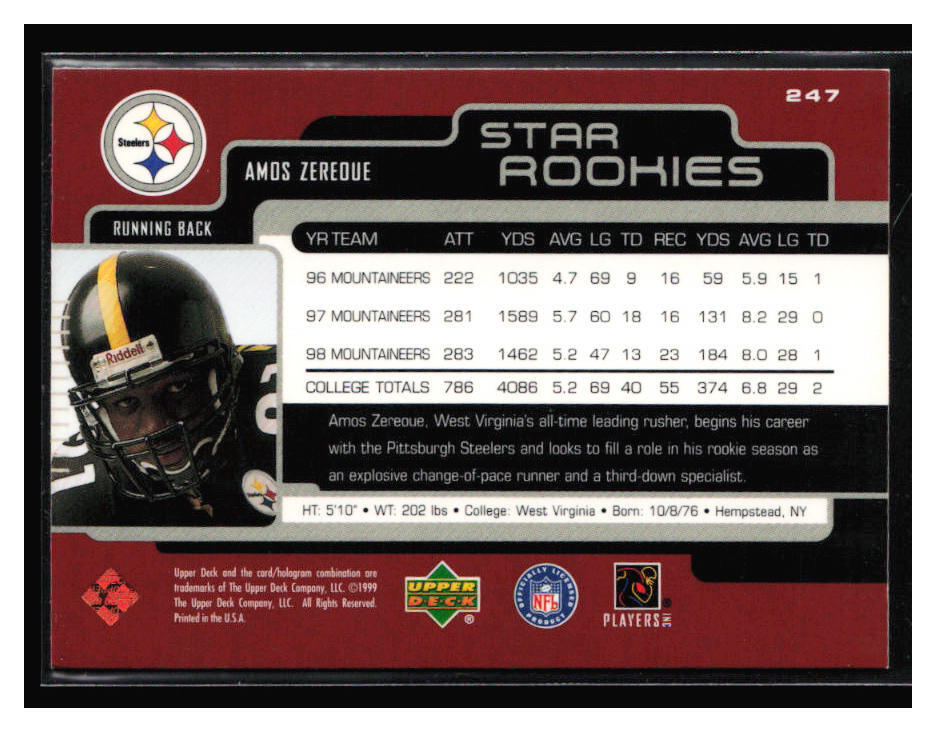 1999 Upper Deck Encore Star Rookies #202 Amos Zereoue RC