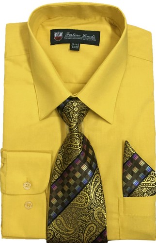 yellow shirt matching tie