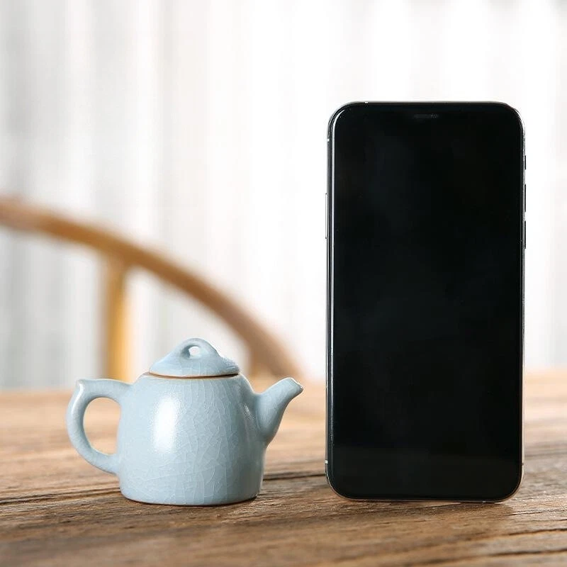 Mini Tetera Horno Ru Tetera Punta de Dedo Pequeña Capacidad Cerámica Bolsillo Olla Tetera Mascota 60 ml Foto 4 de 4