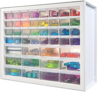 44 Drawer Stackable Storage Cabinet for Hardware Parts Crafts, Black Organizer