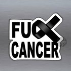 f**k cancer with black ribbon vinyl sticker 100 x 87mm car bumper laptop van