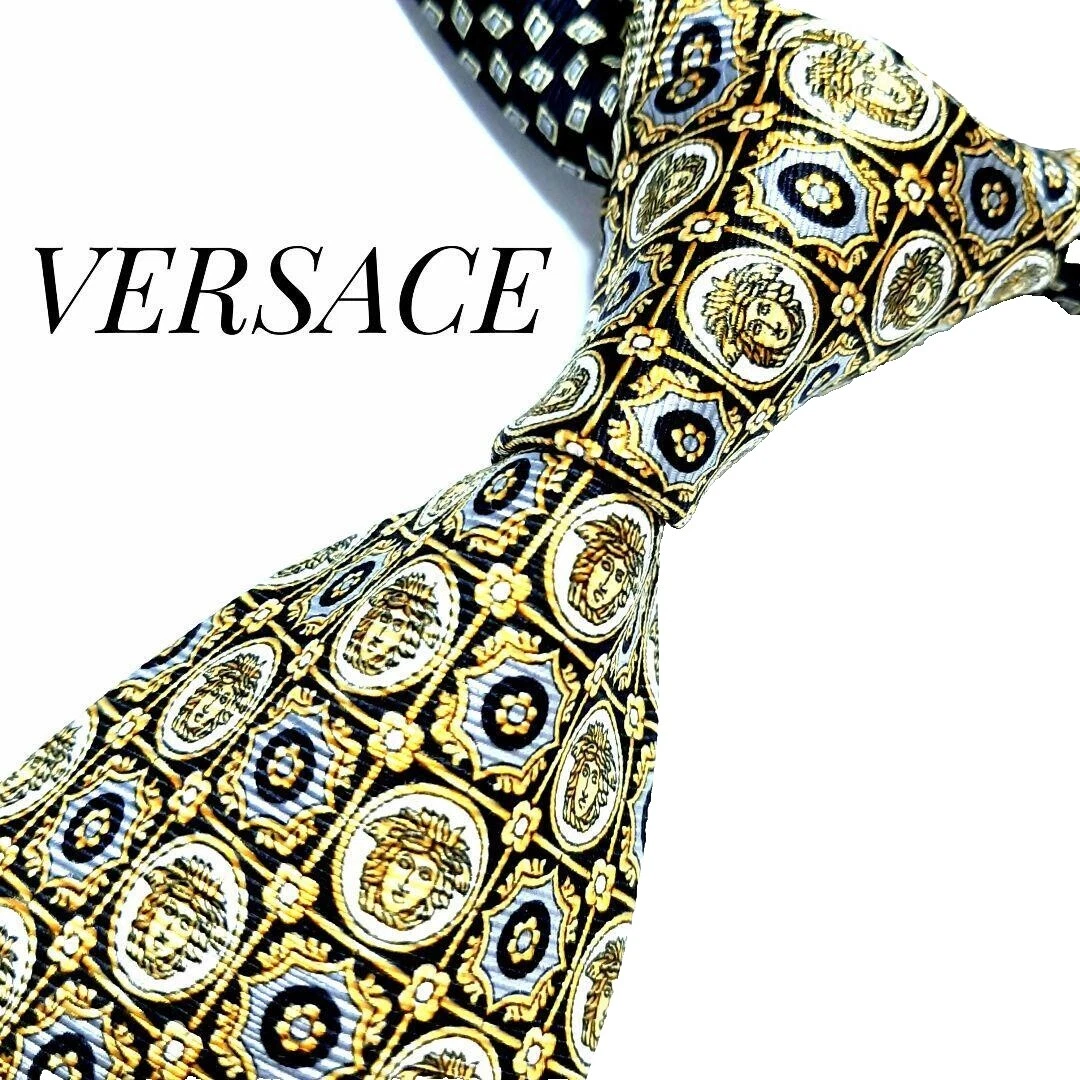 Versace Lazos Corbata Negra para Hombres