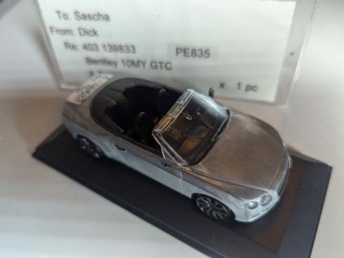 MUESTRA RARA 2010 BENTLEY CONTINENTAL GTC MINICHAMPS MODELO COCHE ESCALA 1/43 LH1 - Imagen 3 de 8
