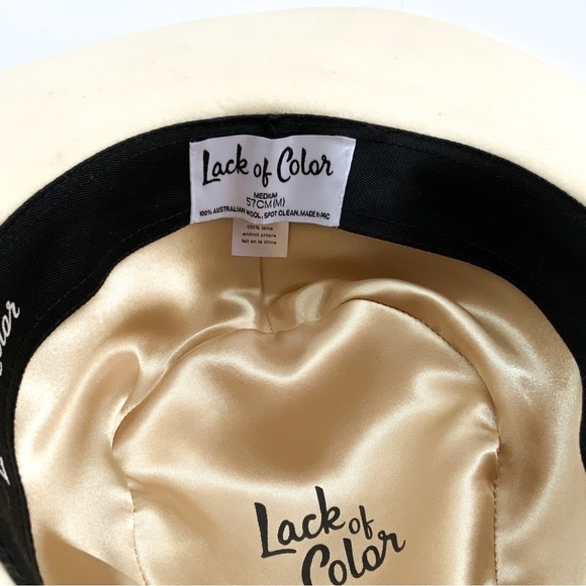 Lack Of Color Val Diamond in Cream Hat with Tan trim Austin Wool Felt Cowboy Hat | Lack of Color [US] main image 2