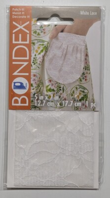 Bondex Patch Mend Decorate White Lace Iron On 5'' x 7''