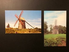 Old Vintage "WINDMILLS in MASSACHUSETTS" (2) Postcards Made in USA
