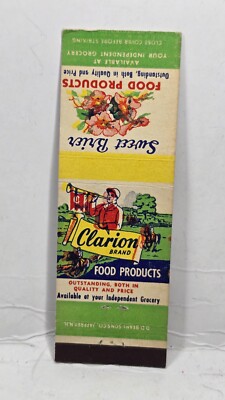 Vintage Matchbook Cover - CLARION Brand Food Products Sweet Brier Grocery Market