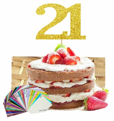 Happy Birthday Cake Topper Glitter 13 18 21 30th 40th 50th 5oth 60th Rose Gold