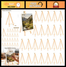 32 Pcs Mini Wooden Easels 9" - Adjustable Art Stands for Canvas, Displays, Parti