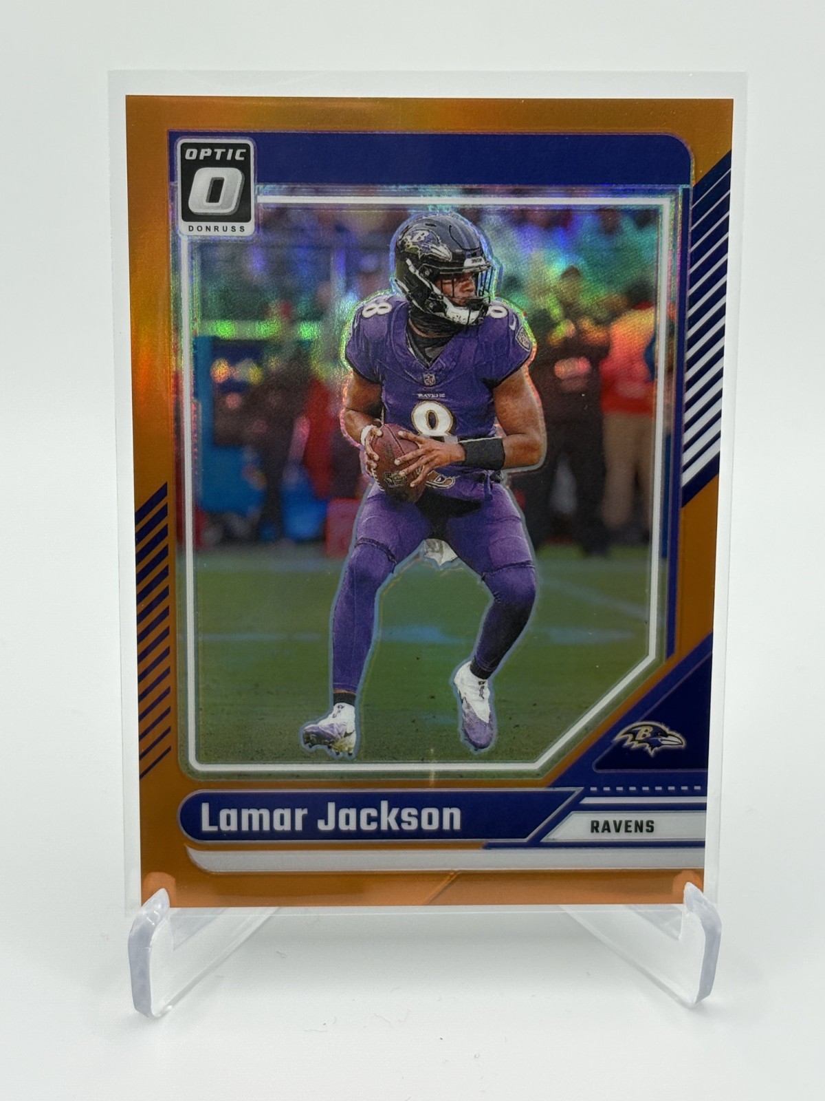 Lamar Jackson 2024 Panini Donruss Optic #13 Orange Prizm /249