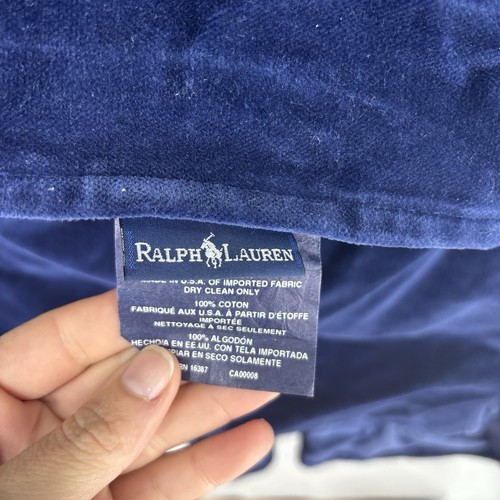 Ralph Lauren Kissenbezug blau Standard Rüschenrand Samt Vintage - Bild 3 von 6