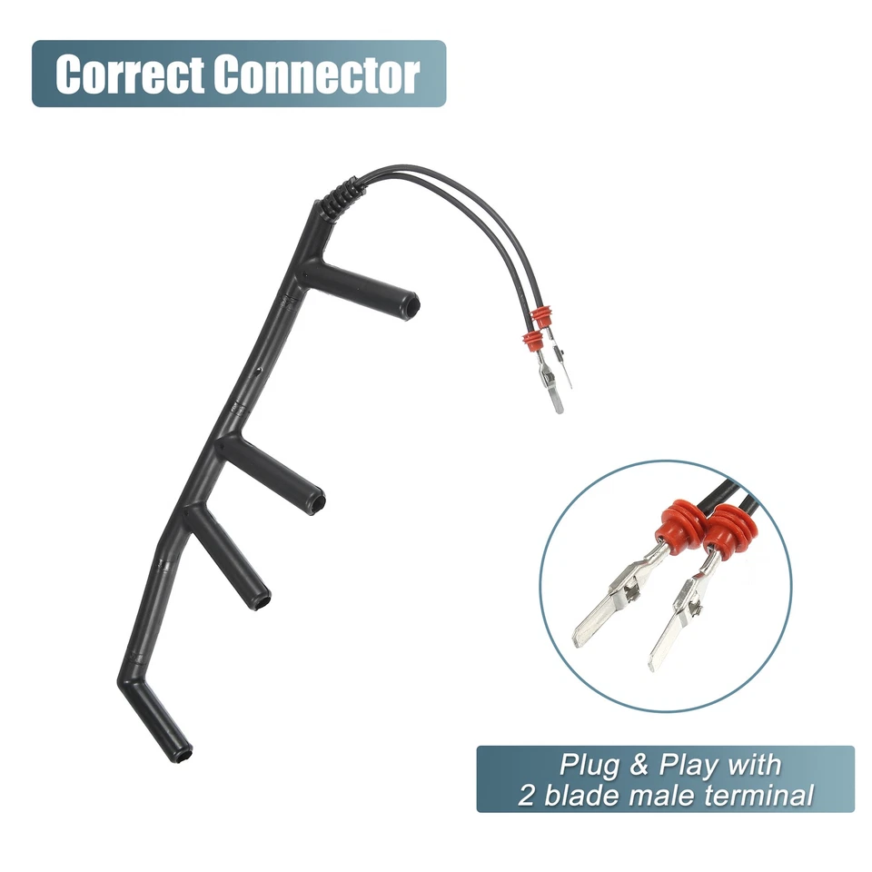 Pacote com 1 chicote de fios plugue incandescente Volkswagen Beetle com 2 fios 028971766 - Imagem 4 de 4