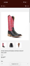 HYER MENS JETMORE OSTRICH BOOT HM11009 (Retail Price $549.99