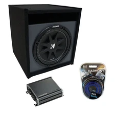 Universal Car Stereo Paintable Ported 12" Kicker Comp C12 Sub Box & CXA400.1 Amp