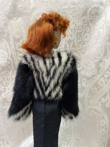 Schwarz weißer echter Nerz Pelz Bolero Mantel für Gene Tyler Sydney Puppen ~ Dimitha - Bild 8 von 16