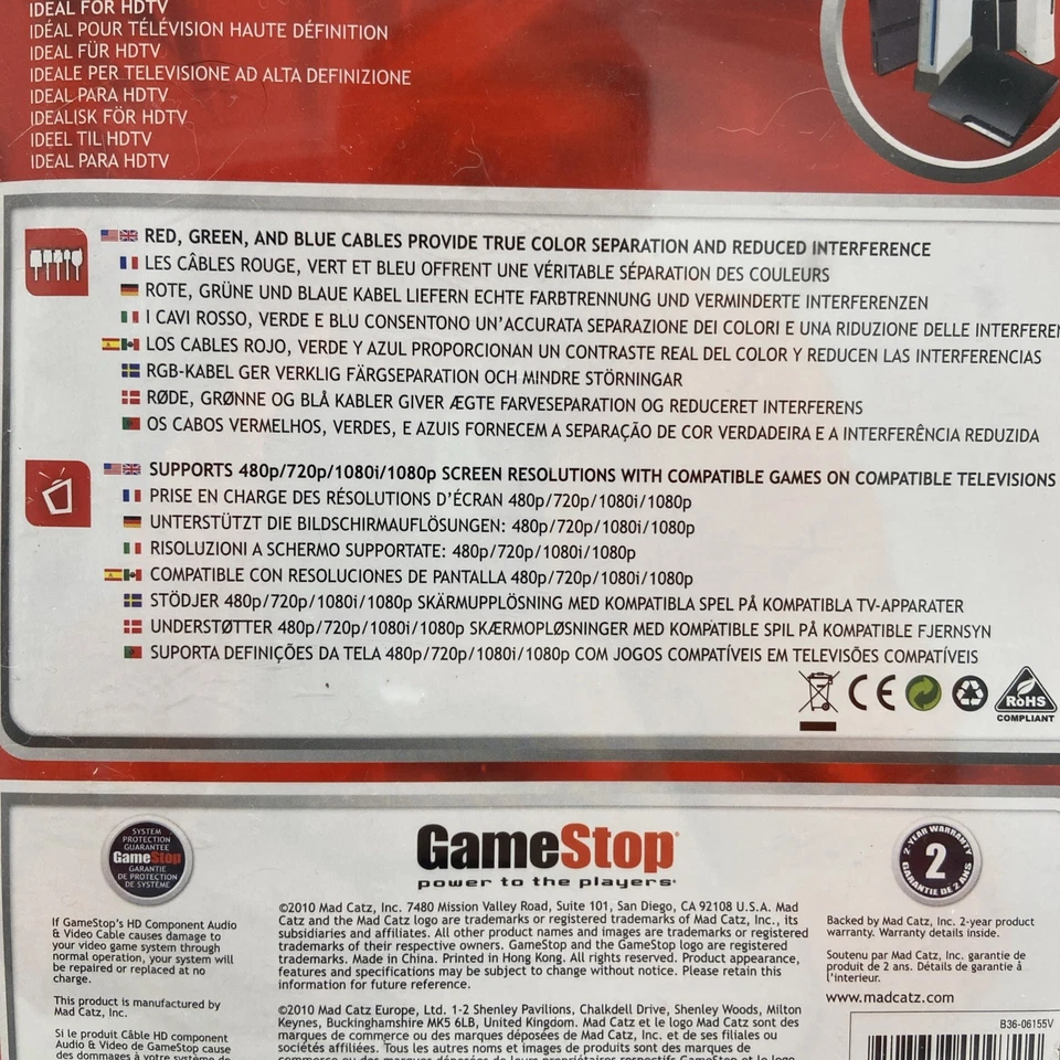 Brand New Gamestop HD Audio & Video Cable Xbox 360 & Playstation 2,/3 & Wii - Image 3 of 4