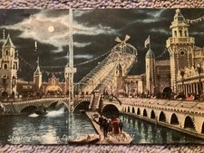 Vintage 1907 Postcard of Shooting the Chutes, Luna Park, Coney Island, NY