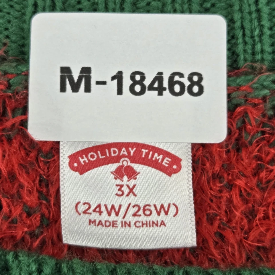 Suéter Holiday Time Mujer 3X (24W/26W) Rojo Geométrico Perro Regalo Feo Foto 3 de 4