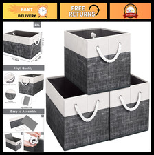 3-Pack Foldable Storage Bins - Large Organizing Baskets for Toys, Books, Closet,
