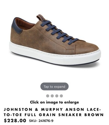 Johnston & Murphy Collection Anson Lace-to-Toe in Brown Full Grain  