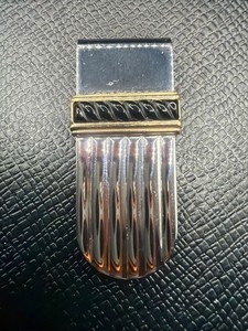 VTG D&B Dolan Bullock Sterling Silver & 14k Gold & Onyx  Money Clip 23.12 Grams