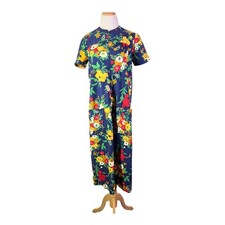 Vintage Homemade Floral Housecoat Zip-Front Colorful