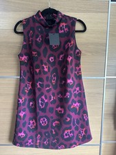 ASOS Size 10 Purple Pink Leopard Print Animal Shift Dress Bnwt BF2