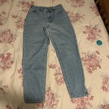 Vintage Lee Mom Jeans Light Wash High Waist Tapered Leg Women s 12
