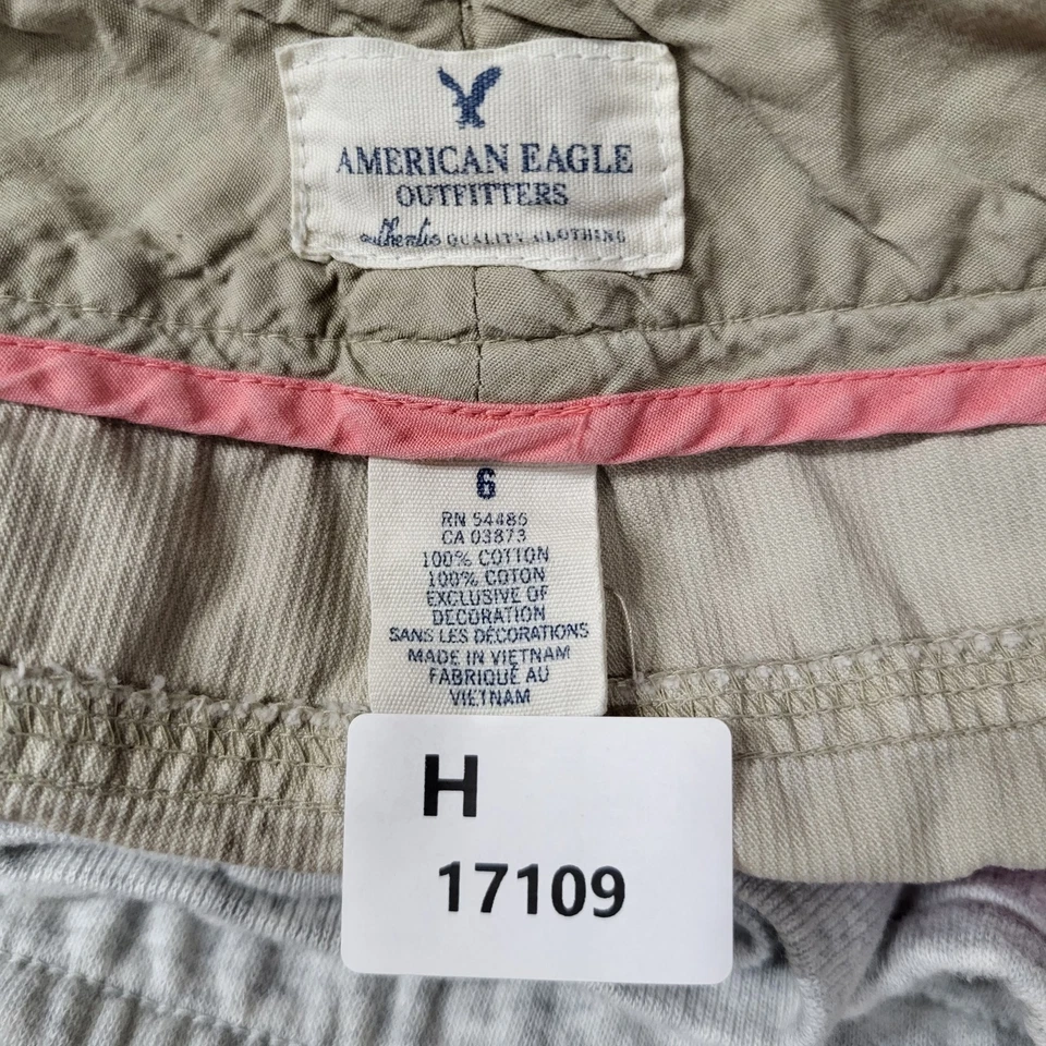 Женские шорты American Eagle Outfitters 6 хаки грузовая саржа универсальные 3 дюйма по внутреннему шву - Изображение 2 из 4