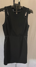 Express Black Sleeveless Mini Sheath Dress w/ White Contrast Stitch Large