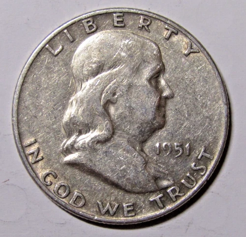 1951 D US Franklin SILVER Half Dollar! Very Nice L@@K!!