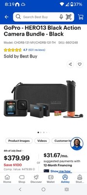 GoPro HERO13 Black Waterproof Action Camera Bundle, Black CHDRB-131-MY/TH