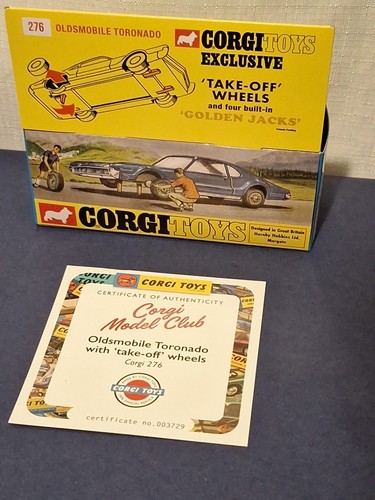 Corgi Model Club Reissue 276 Oldsmobile Toronado '"Golden Jacks'" New - Picture 3 of 5