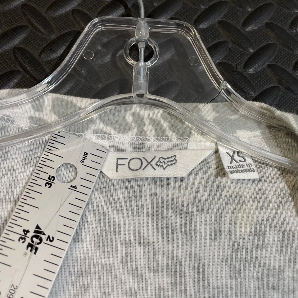 Cárdigan FOX gris estampado de leopardo suéter con botones para mujer talla XS Foto 2 de 4