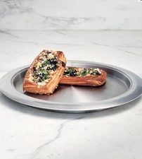 Set of 2 Frontgate 14” Round Stainless Serving Trays Hot & Cold Made in Italy