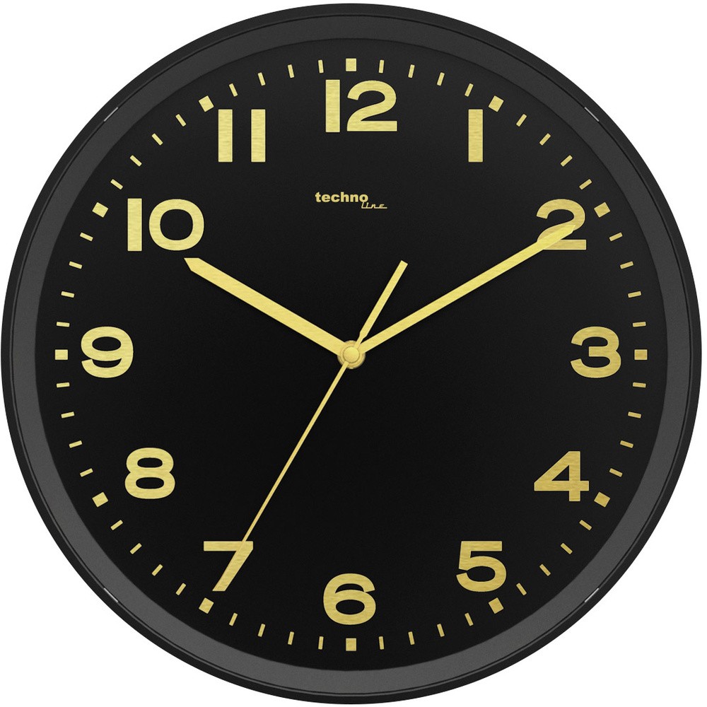 Techno Line WT 8500-1 gold Funk Wanduhr 30 x 41 Schwarz 5890₽