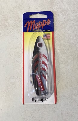 Mepps Syclops 3 Spoon Needlefish Jig 1oz BLACK WHITE RED HERRINGBONE LURE NEW