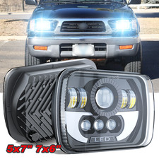 FIT Toyota Tacoma 1995 1996 Pair Black 5X7" 7x6" LED headlights DRL Turn