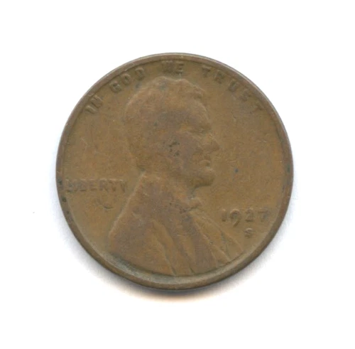 1927-S Lincoln Cent - Nice Fine Condition, Free Shipping