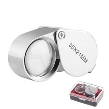 30X21mm Jewelers Loupe Magnifier Pocket Foldable Magnifying Glass for Coins